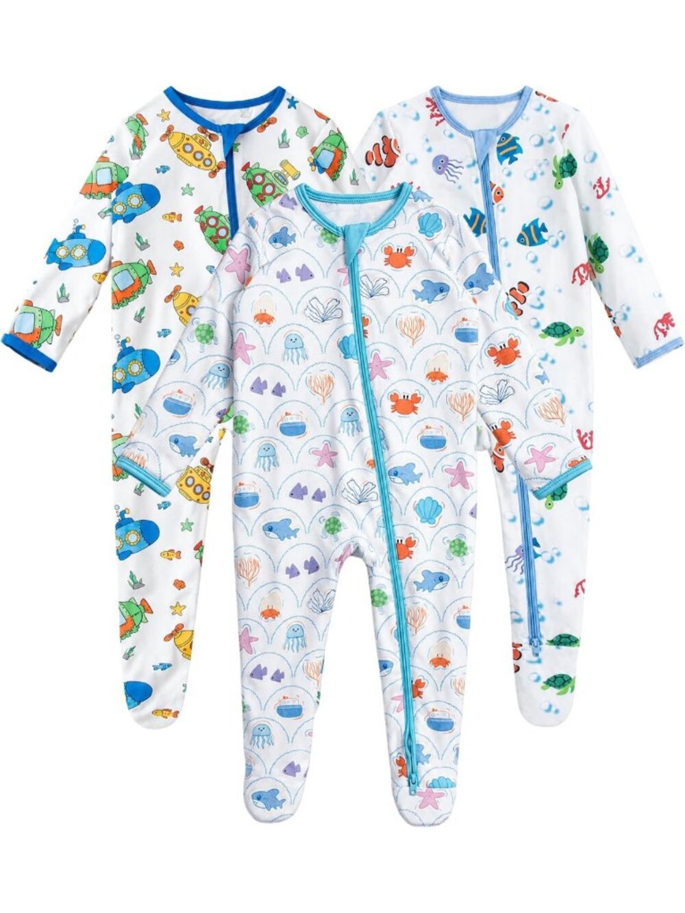 Cozy Baby Footed Bamboo Pajamas with 2-Way Zipper - Soft & Breathable Sleepwear